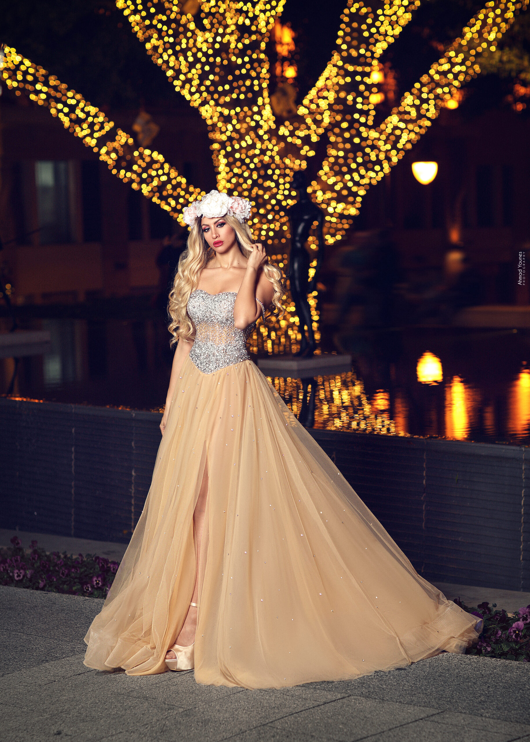 24k genuine gold thread embroidery dress – Zeina Halabi haute couture